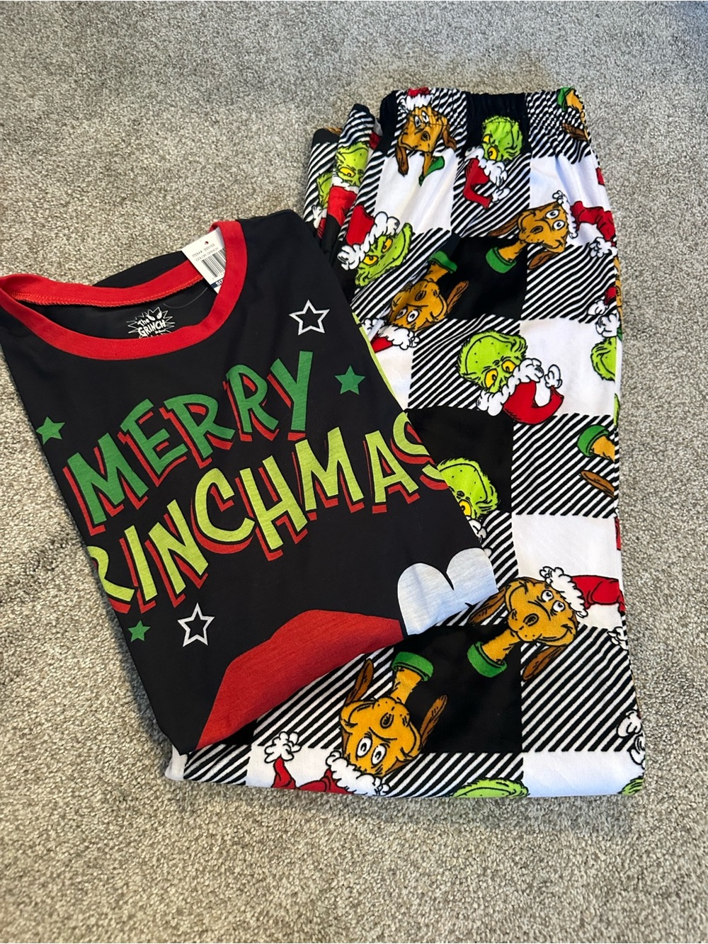 'Merry Grinchmas' Black & Multi Pajama Set NWT  Size XS - Picture 2 of 9